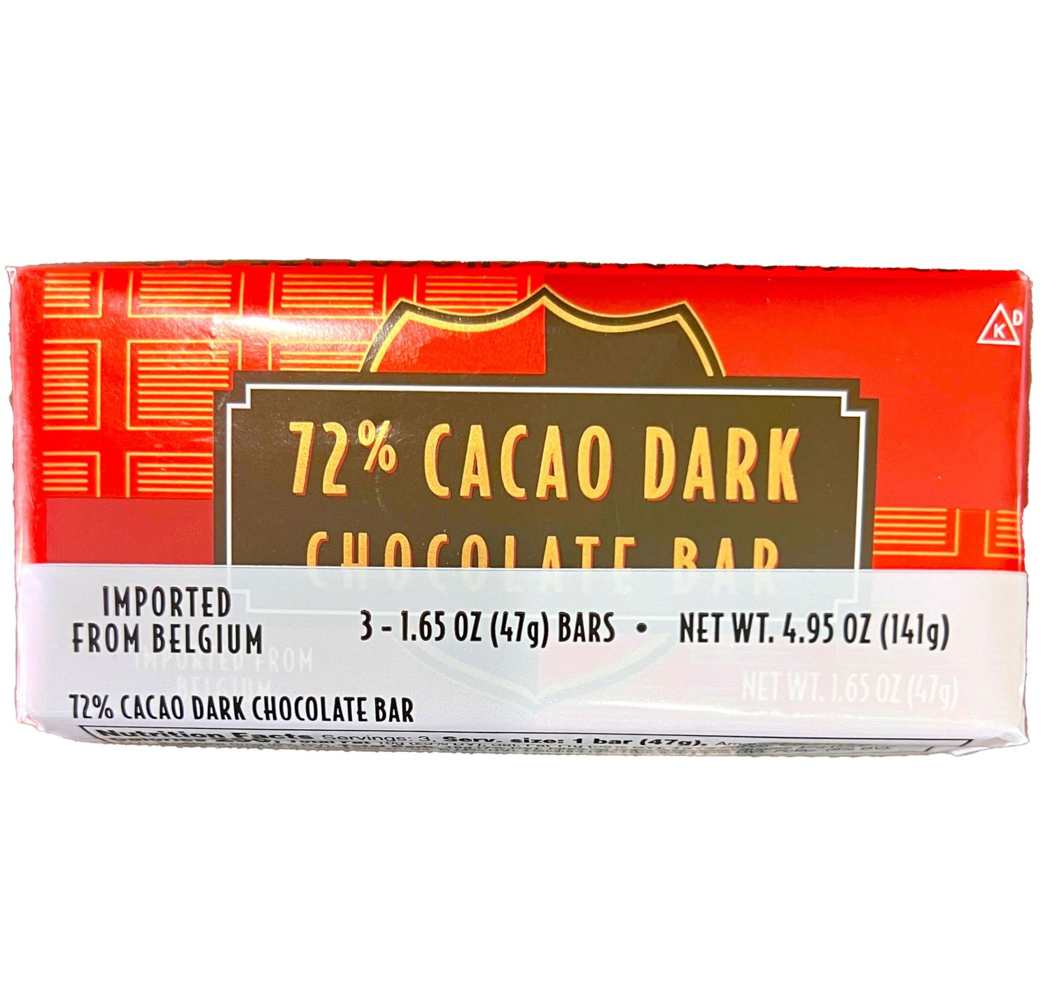 Dark Chocolate, 72 Cacao Dark Chocolate Bars, Three Chocolate Bars