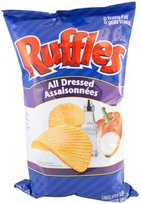 Lay&#39;s Ruffles Potato Chips, All Dressed, Large Bag Imported From Canada