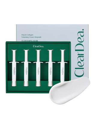 ClearDea Mucin Collagen Cream Ampoule for face - Collagen-Powered Hydrating Firming Skincare, Non-Greasy, Revitalizing Serum Glass Skin Korean Beauty for All Skin Types, 4ml x 5