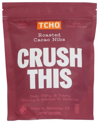 Tcho Crush This Roasted Cacao Nibs, 100 Plant Based, 100 Cacao, Vegan, Kosher, USDA Certified Organic, Non-GMO, 7.8 Ounce (Pack of 6)