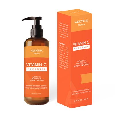 Vitamin C Face Cleanser - Natural Vitamin C for Pigmentation and Uneven Skintone - Goodness of Herbal Vitamin C - Aloe Vera, Glycerol and Rosehip Oil - Antioxidant - Fades Acne Scars - 100 ML