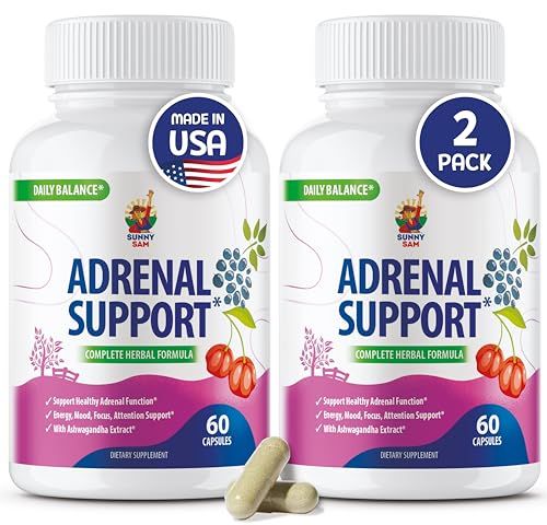 SUNNY SAM Adrenal Cortex Support Supplements for Cortisol Management - Supports Cortisol, Energy Levels, and Tension Regulation