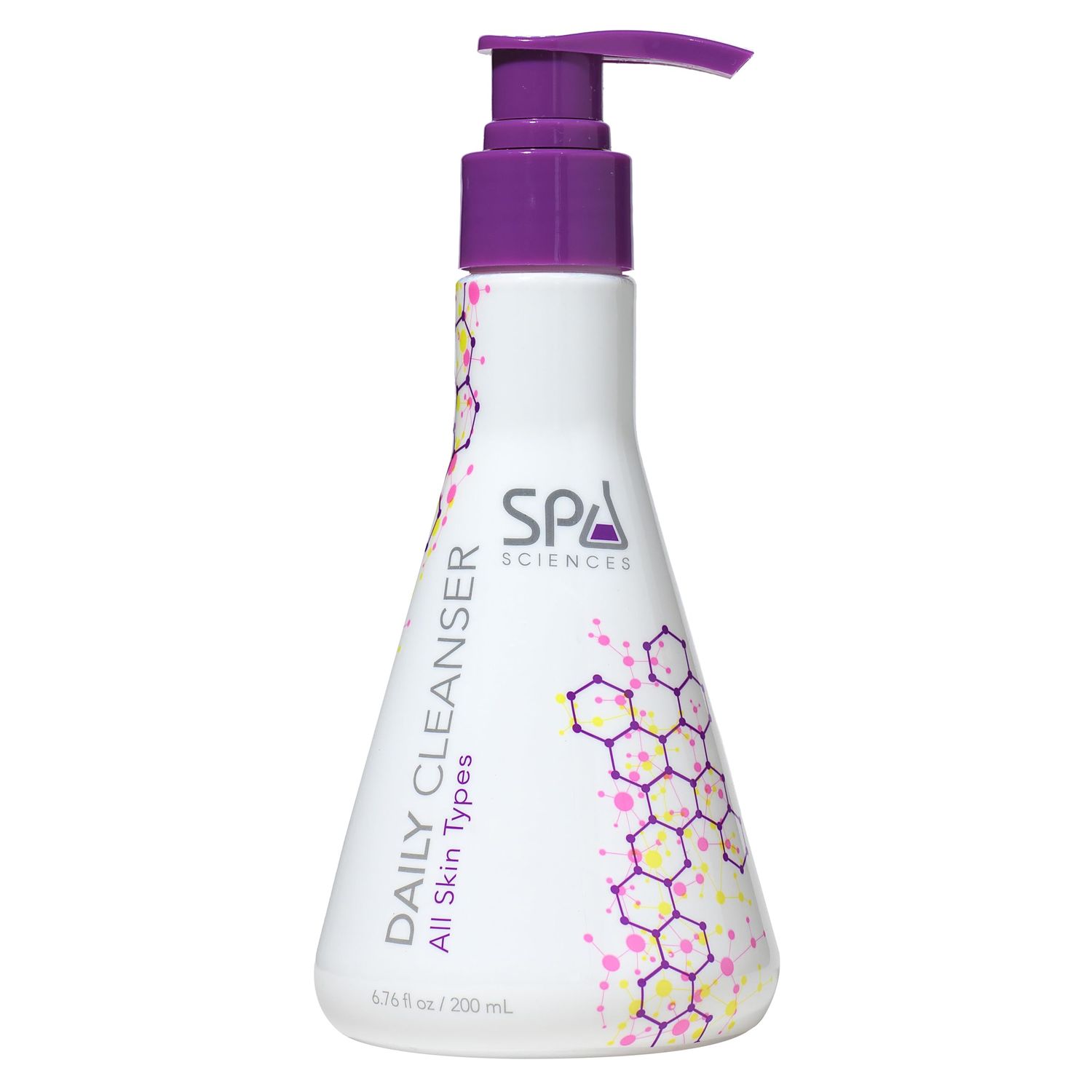 SPA SCIENCES - Daily Cleanser - Made in the USA - With Hyaluronic Acid, Antioxidants Chamomile, Arnica Extracts - Soothe, Hydrate, Purify - Vegan - For All Skin Types - 6.76oz