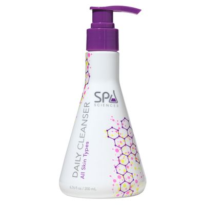 SPA SCIENCES - Daily Cleanser - Made in the USA - With Hyaluronic Acid, Antioxidants Chamomile, Arnica Extracts - Soothe, Hydrate, Purify - Vegan - For All Skin Types - 6.76oz