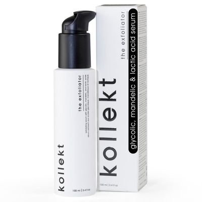 Kollekt Glycolic Acid Face Exfoliator Anti-Aging AHA Serum for Dark Spots, Blackheads, Wrinkles Fine Lines - Chemical Peel for Face with Lactic Mandelic Acid, Licorice Root - 3.4 fl oz