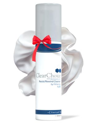 Clear Choice ResistRewind Cleanser 6.7oz - Anti-Aging Acne-Fighting Face Wash with Benzoyl Peroxide, Mandelic Acid Turmeric, Gently Exfoliates Soothes Sensitive Skin