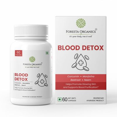 Foresta Organics Blood&#39; Detox Ayurvedic Natural Extracts of Neem, Curcumin, Betroot Manjistha- 60 Count (Pack of 1)