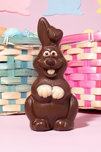 Hand Crafted, Hollow, Vegan Chocolate Easter Bunny &quot;Noah&quot; Allergy Friendly Gluten Free Dairy Free, Nut Free, Peanut Free, Soy Free Natural No Whey! Chocolate Dye Free