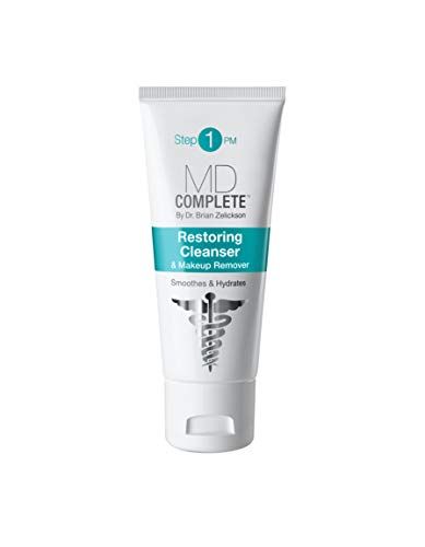 MD Complete 2-in-1 Restoring Cleanser and Makeup Remover Anti-Aging Gentle, Non-Foaming Cleanser with Aloe Vera and Chamomile 3 fl oz