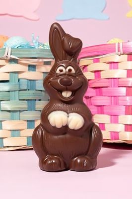 Hand Crafted, Hollow, Vegan Chocolate Easter Bunny &quot;Noah&quot; Allergy Friendly Gluten Free Dairy Free, Nut Free, Peanut Free, Soy Free Natural No Whey! Chocolate Dye Free