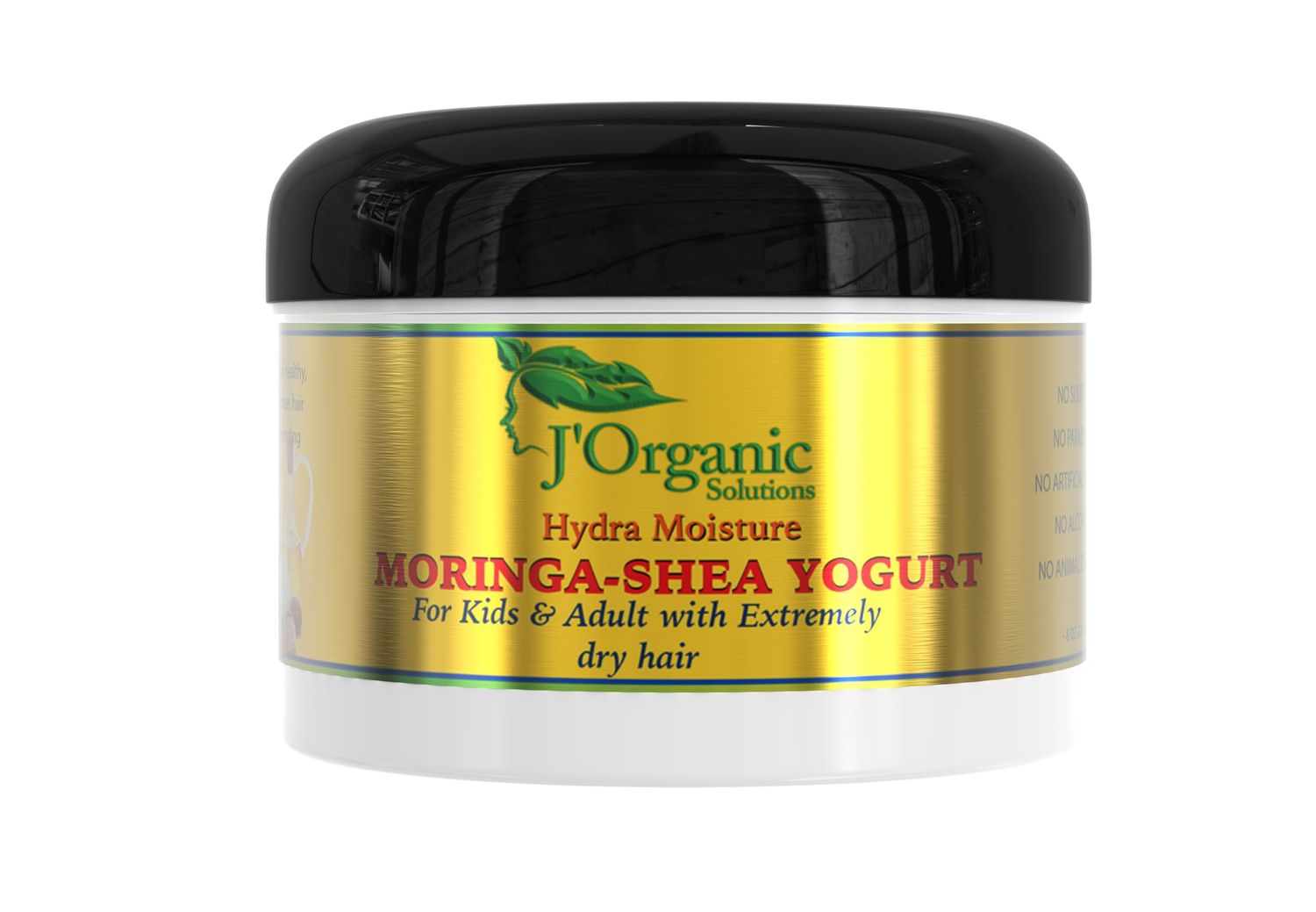 J&#39;Organic Solutions Moringa-Shea hair Yogurt a dry hair solution, Revives dull dry hair, Reduces frizz, Enhances elasticity (8 oz)