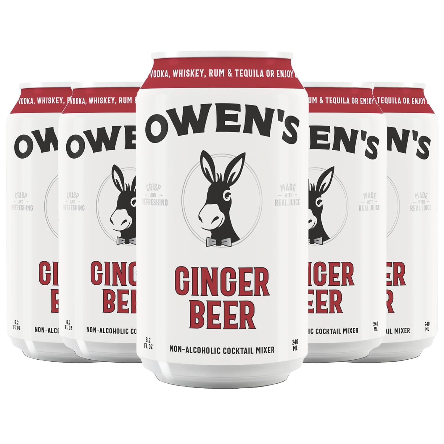 Owen s Craft Mixers Ginger Beer 5 Pack Handcrafted in the USA with Premium Ingredients Vegan Gluten-Free Soda Mocktail and Cocktail Mixer