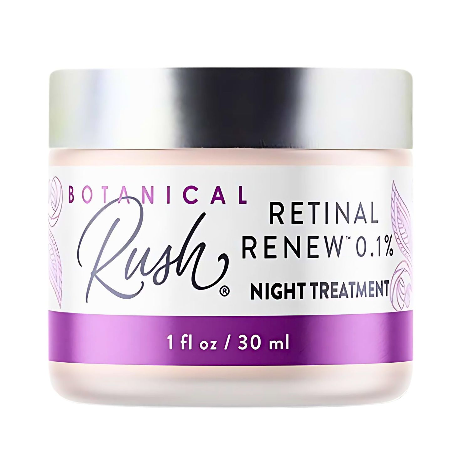 BOTANICAL RUSH Retinal Renew Night Treatment, Paired With Plant Peptides And Botanical Extracts, Anti-aging, Softens Fine Lines For All Skin Types, 1 Oz Jar