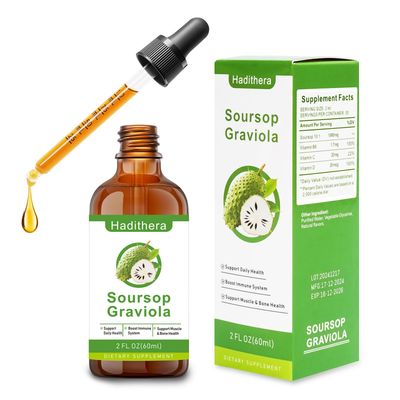 Soursop Liquid Drops - Cell Support Regeneration, Immune Boost, Relaxation, Liver Health, and Sleep Aid. Herbal Goodness with Natural Flavor, Sugar- Gluten-Free. 2 Fl Oz
