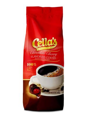 Cella&#39;s Coffee Flavored Ground Coffee - Premium Arabica, Chocolate Cherry, (12 Ounce)