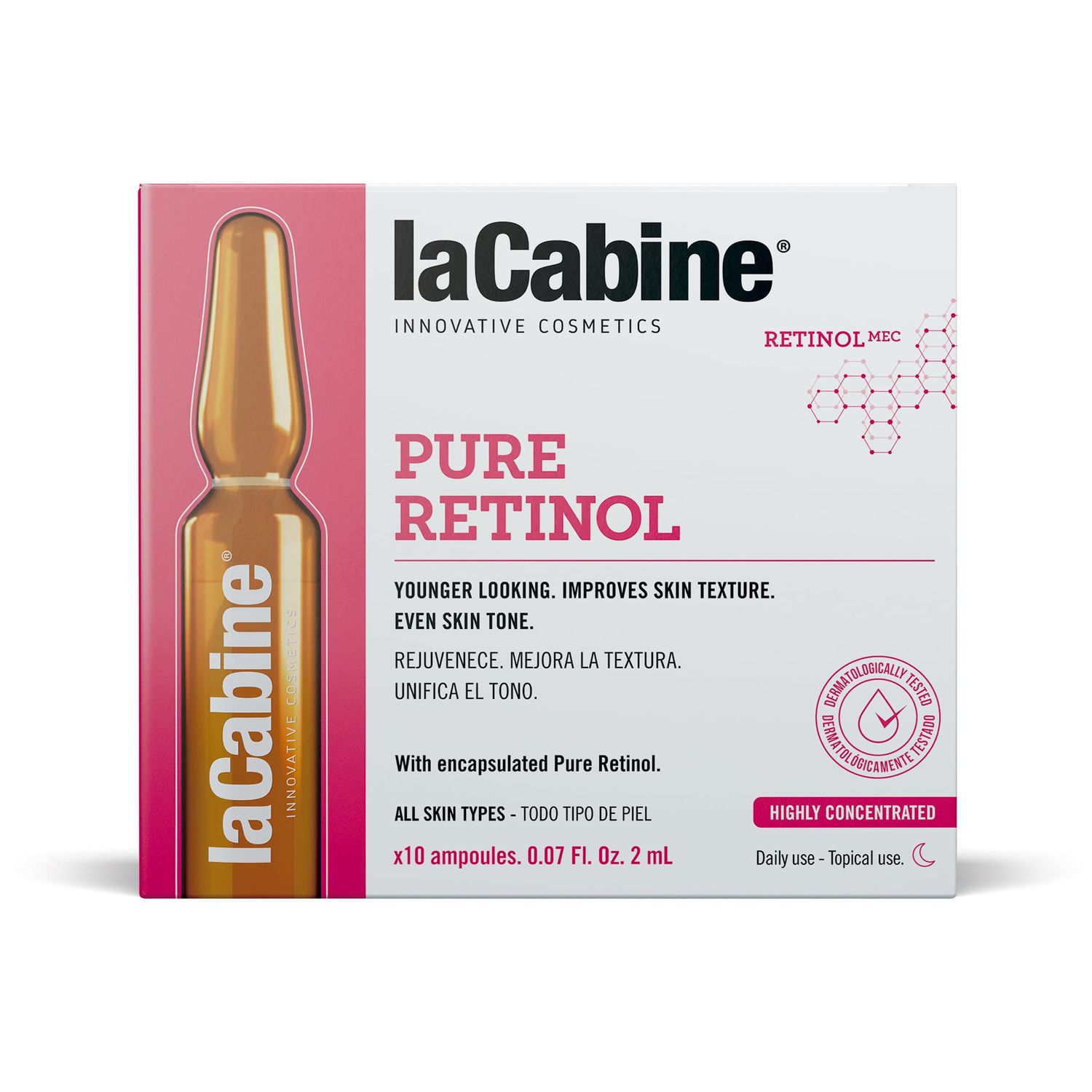 laCabine Pure Retinol Ampoule Serum with pure retinol for a youthful radiance and a renewed skin