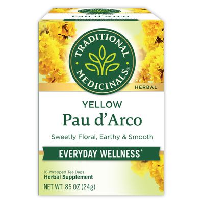 Traditional Medicinals Tea, Yellow Pau d&#39;Arco, Everyday Wellness, 16 Tea Bags