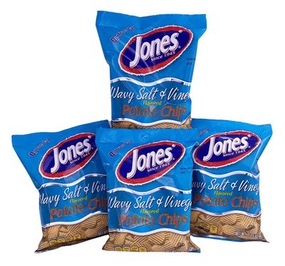 Jones&#39; Potato Chips, 2.25 oz (Wavy Salt Vinegar) Pack of 4