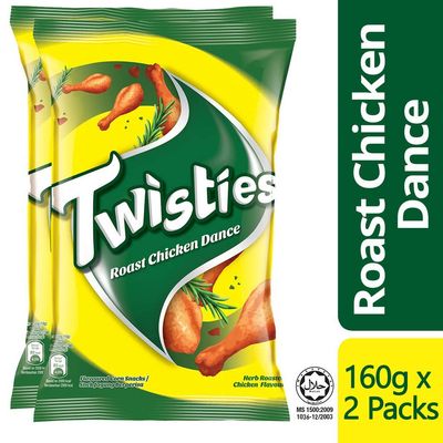 Mondelez Twisties Malaysia 2 Packs Roast Chicken Dance Flavour Flavor Biscuits Ayam Flavour Biskuat Tea Time Biskuat 160g x 2 Biscuits Halal Snacks Food