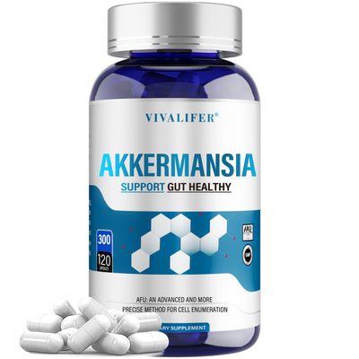 GLP-1 Supplement - 120 Capsules Ultra High Strength 300B AFU Akkermansia Probiotic for Gut Health, Digestion, Immunity Energy - Boosts Natural GLP 1 Production Overall Wellness for Men Women