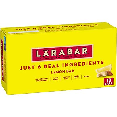 Larabar Lemon Bar, Gluten Free Vegan Fruit Nut Bars, 1.6 oz bars, 18 ct