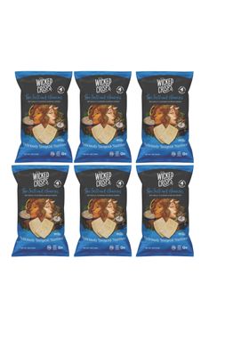 Baked Veggie Chips, Wicked Crisps - Sea Salt Hummus, Pea Chickpea, Healthy Snack, Gluten-free, Low-fat, Non-GMO, Kosher, No Additives or Preservatives, 4oz bags, (6 pack)