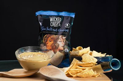 Baked Veggie Chips, Wicked Crisps - Sea Salt Hummus, Pea Chickpea, Healthy Snack, Gluten-free, Low-fat, Non-GMO, Kosher, No Additives or Preservatives, 4oz bags, (6 pack)
