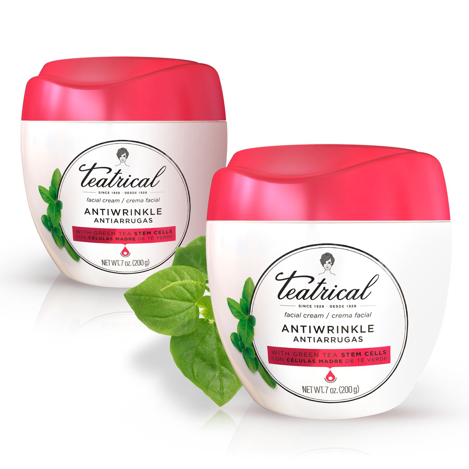 TEATRICAL Anti Wrinkle Face Cream, Face Moisturizer Infused with Green Tea Stem Cells, Helps Reduce Fine Line Wrinkles, Face Cream for Women, Floral Scent, 7 oz (Pack of 2)