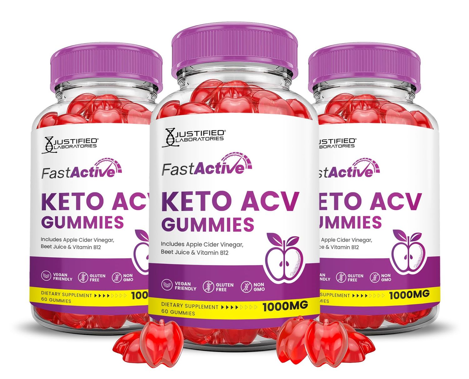 (3 Pack) Fast Active Keto ACV Gummies Advanced Formula 1000MG Fastactive Keto Gummies Apple Cider Vinegar Formulated with Pomegranate Beet Juice Powder B12 Vegan Non GMO 180 Gummys