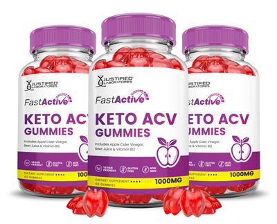 (3 Pack) Fast Active Keto ACV Gummies Advanced Formula 1000MG Fastactive Keto Gummies Apple Cider Vinegar Formulated with Pomegranate Beet Juice Powder B12 Vegan Non GMO 180 Gummys