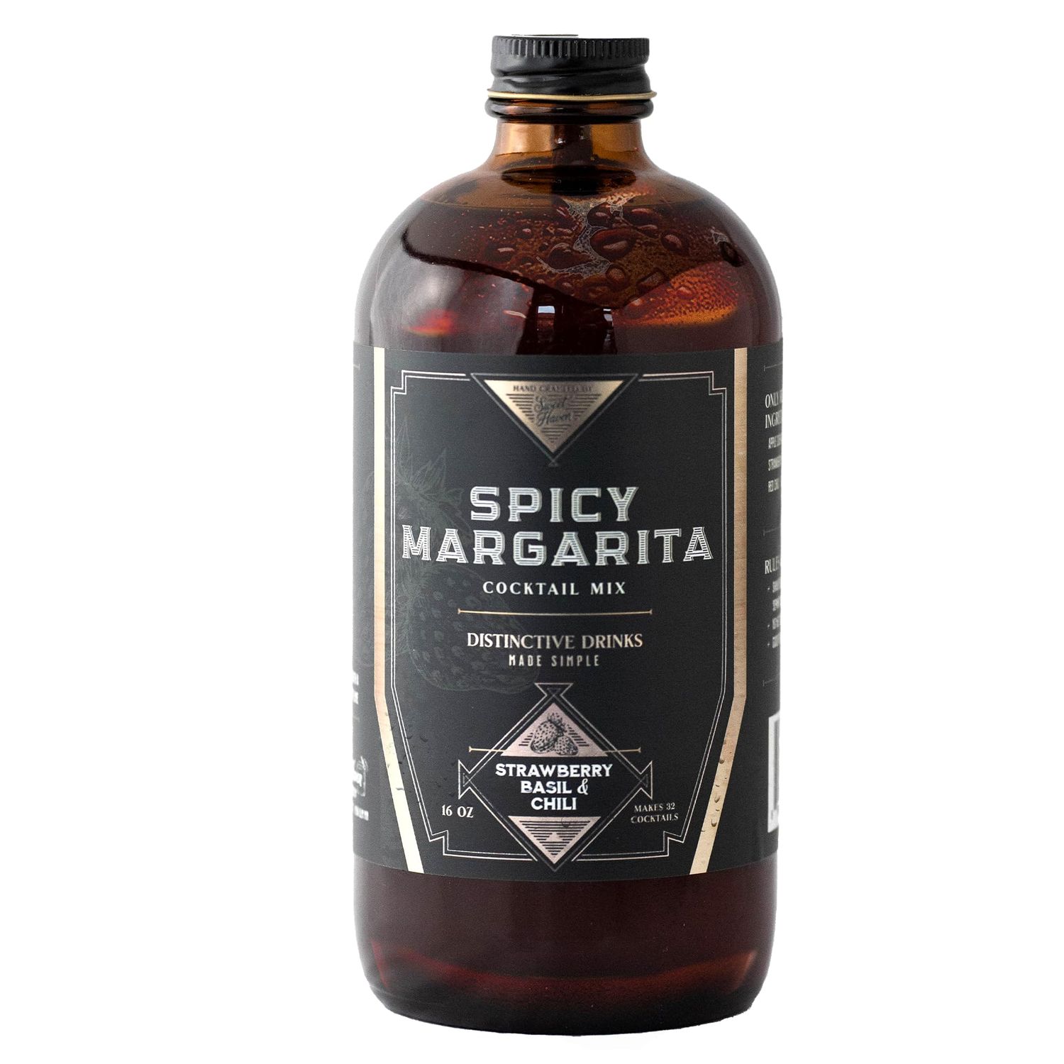 Sweet Haven Tonics Cocktail Mixer Spicy Margarita - All Natural Cocktail Mix with Fresh Ingredients, Zero Preservatives, 16 oz Drink Mixers for 5 Star Cocktails Mocktails
