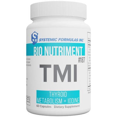 Systemic Formulas Bio Nutriment TMI Thyroid Metabolism Iodine 60 Capsule 187. Iodine Supplement Thyroid Support for Women and Men Iodine Pills Kelp