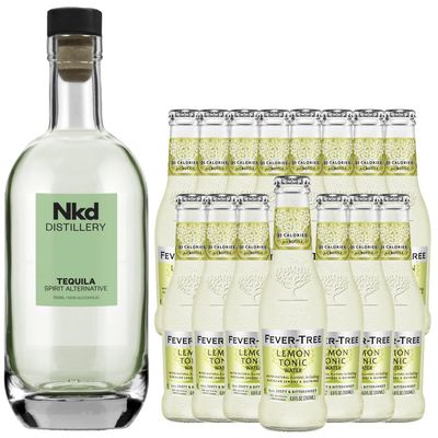 Nkd Distillery Tequila Alternative Premium Non-Alcoholic Spirit - Zero Alcohol - With Fever Tree Lemon Tonic [ 15 Pack ]