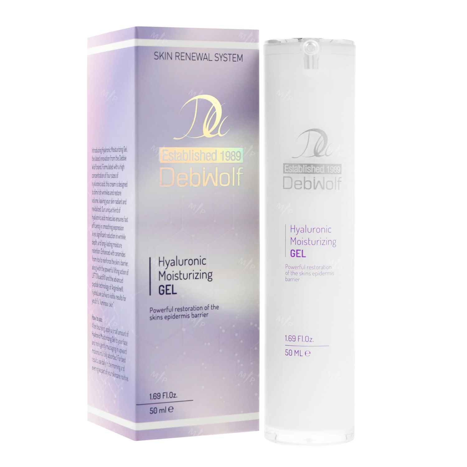 DebiWolf Hyaluronic Moisturizing Gel - Reduces Wrinkles, Deep Hydration, Reinforces Barrier, Anti-Aging, Enriched with LIFT Oleoactif Argireline, Moisturizer Face Cream for Women, 50ml (1.69 fl. oz)