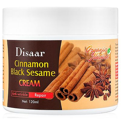 DISAAR Beauty Moisturizing Cream Cinnamon Black Sesame Restore Skin Vitality Smooth Minimize Pores Repair Anti-Wrinkle 120ml 4.05fl.oz