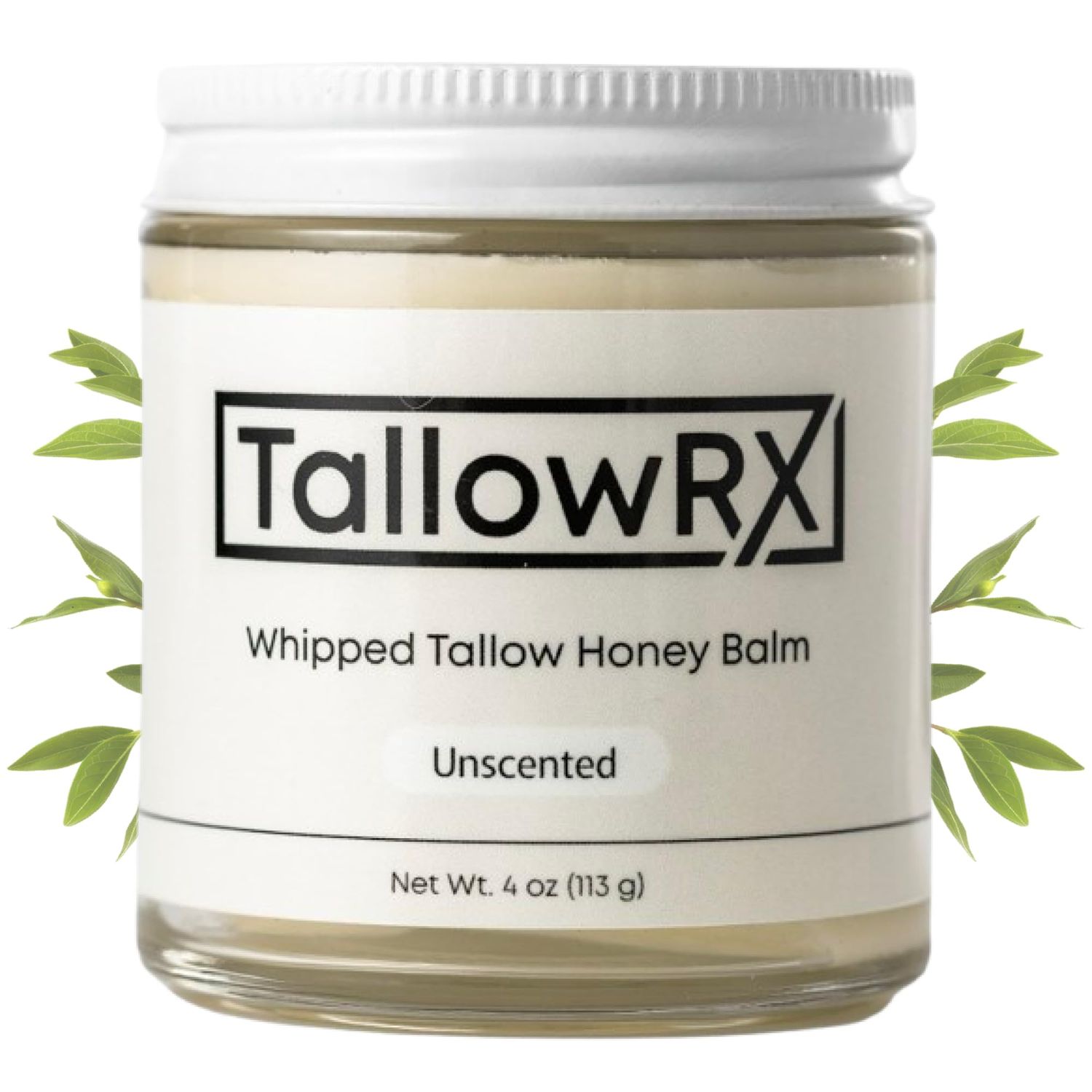 100 Grass-Fed Beef Tallow for Skin - Whipped Tallow Honey Balm, Pure Organic Moisturizer for Face Body with Manuka Honey, Jojoba Calendula - Deep Hydration Soothing (4 oz, Unscented)