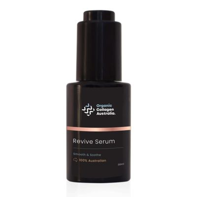 Organic Collagen Australia Revive Serum - Hydrating Face Serum with Hydrolyzed Collagen, Aloe Vera, Pine Bark Extract Vitamin C - Smooths Fine Lines, Nourishes, Softens Skin (1 oz)