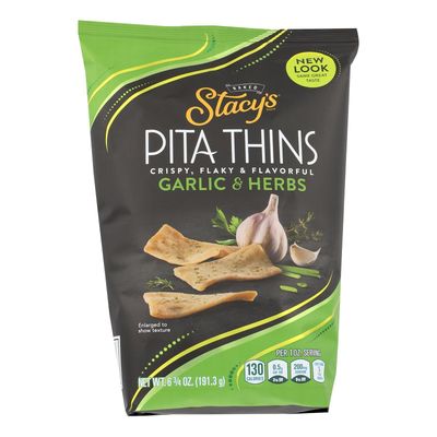 STACY&#39;S PITA CHIPS Perfectly Thymed Pita Crisps - 6.75 OZ - CS x8