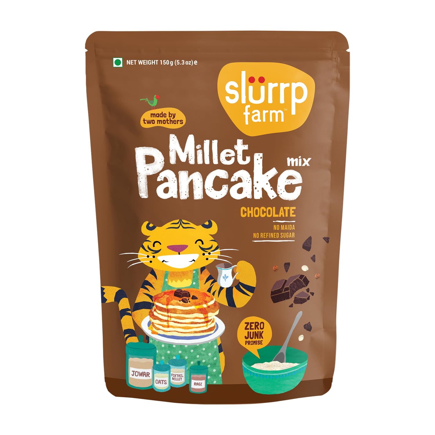 Slurrp Farm Instant No Maida Millet Pancake Mix Chocolate, 150 G