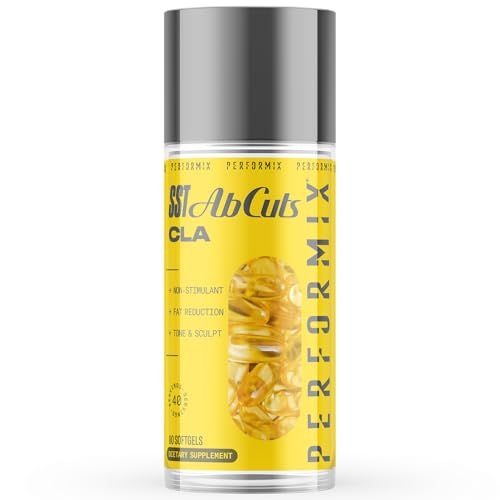 PERFORMIX - SST AbCuts - CLA 1,000 mg - Stim Free - Thermogenic - Fitness Goals - Metabolism Booster - Health Wellness - Safflower Oil, Omega 3, Flax Seed Vitamin E - Pre Workout - 80 Softgels