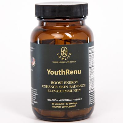 LONLIFE - YouthRenu - Anti-Aging Resveratrol Supplement with Trans-Resveratrol, Biotin Collagen - Energy Supplements for Women Men - Joint Health Support - 60 Capsules