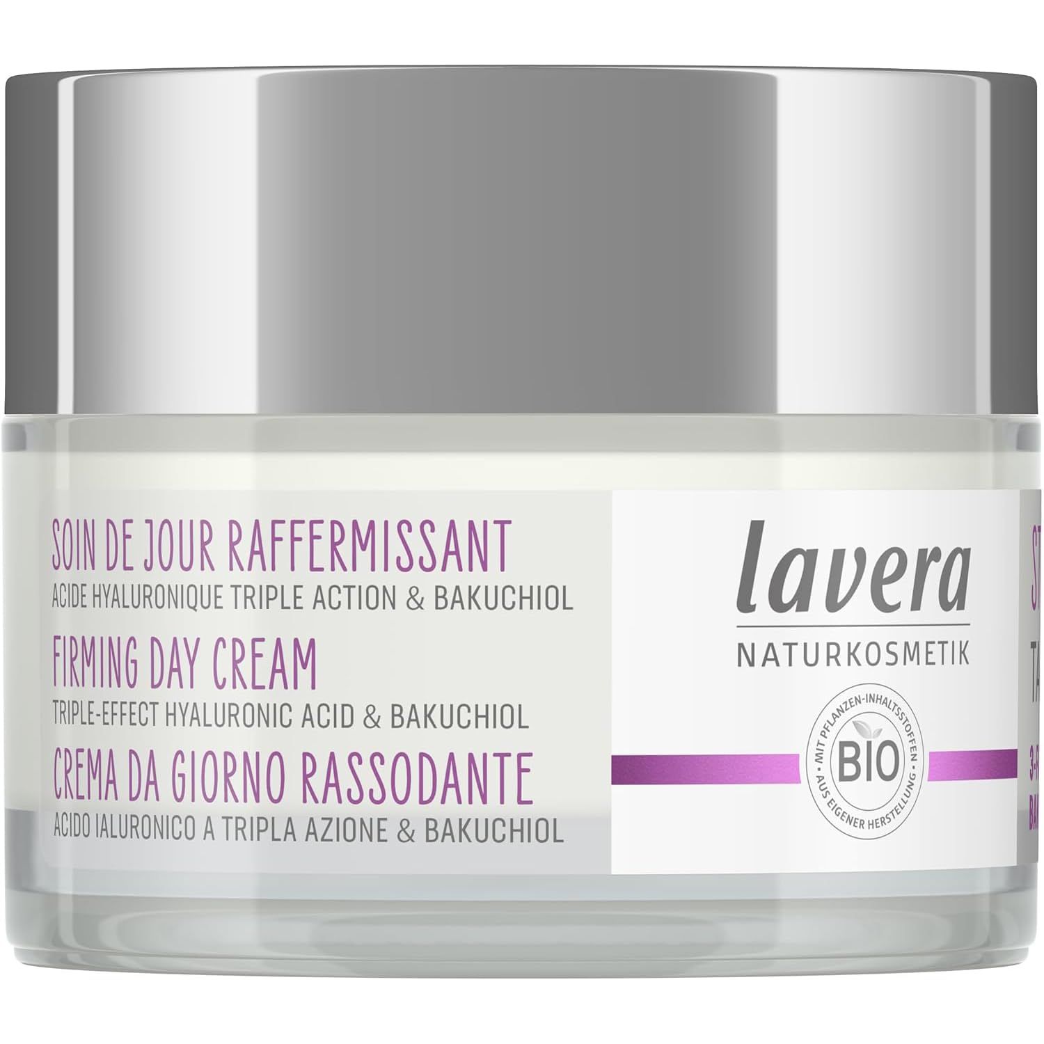 lavera Firming Day Care - Anti Aging Face Cream with Triple Hyaluron Bakuchiol for Smooth Skin - Anti Wrinkle Face Cream - Face Moisturizer - PETA Certified - Vegan - Made in Germany - 1.7 Fl Oz