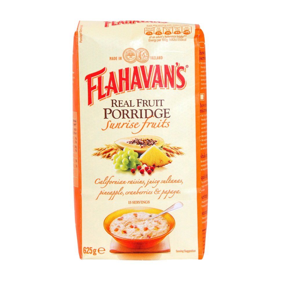 Flahavan s Irish Porridge Irish Oatmeal Real Fruit Porridge Sunrise Fruits -- 625g