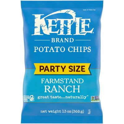Kettle Brand Potato Chips, Farmstand Ranch Kettle Chips, Party Size, 13 Oz