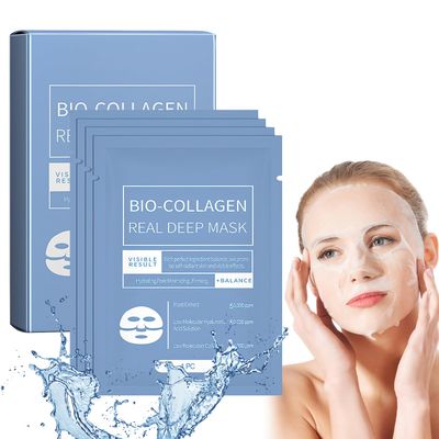 Grenben Bio-Collagen Mask, Deep Collagen Lifting Mask,Bio Collagen Face Mask,Pure Collagen Films Deep Hydrating Firming Overnight Hydrogel Mask (4PCSBox)