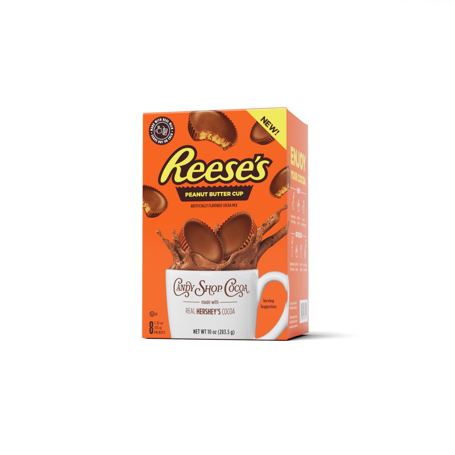 Candy Shop Cocoa REESE&#39;S Peanut Butter Cup Cocoa Mix Hot Chocolate Make Hot or Iced Cocoa Made With Real Milk Gluten Free 1.25 oz packet (8 count)