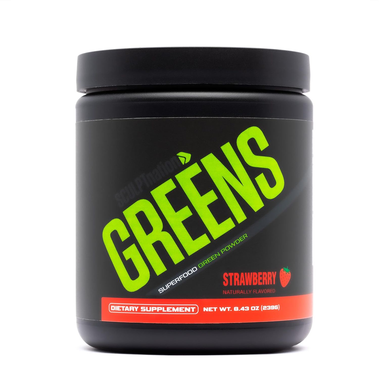 Sculpt Nation by V Shred Greens Strawberry - Premium Greens Powder Superfood Blend with Collagen to Support Skin, Digestion, and Energy - 30-Day Supply