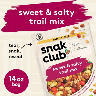 Snak Club Sweet Salty Trail Mix, Family Size, 14 Ounce