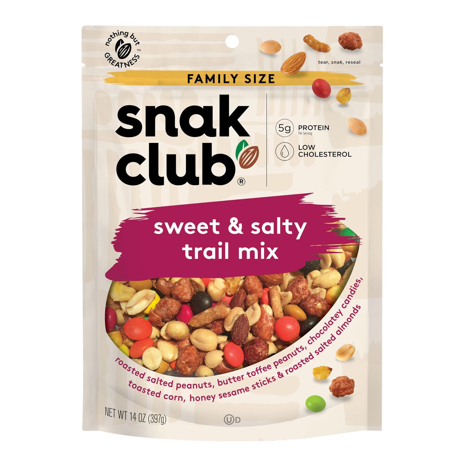 Snak Club Sweet Salty Trail Mix, Family Size, 14 Ounce