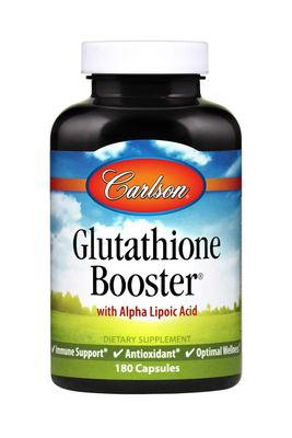 Carlson - Glutathione Booster, Alpha Lipoic Acid, Immune Support Optimal Wellness, Antioxidant, 180 Capsules
